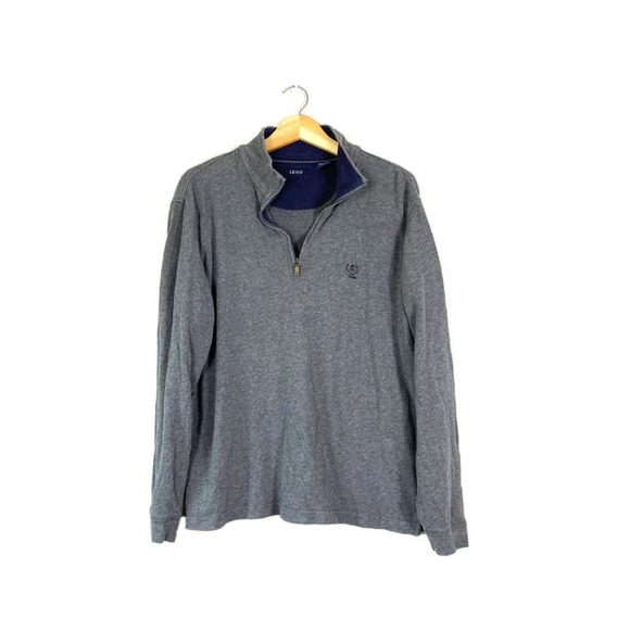 Men's Gray Izod 1/4 Zip Pullover M - Picture 1 of 6